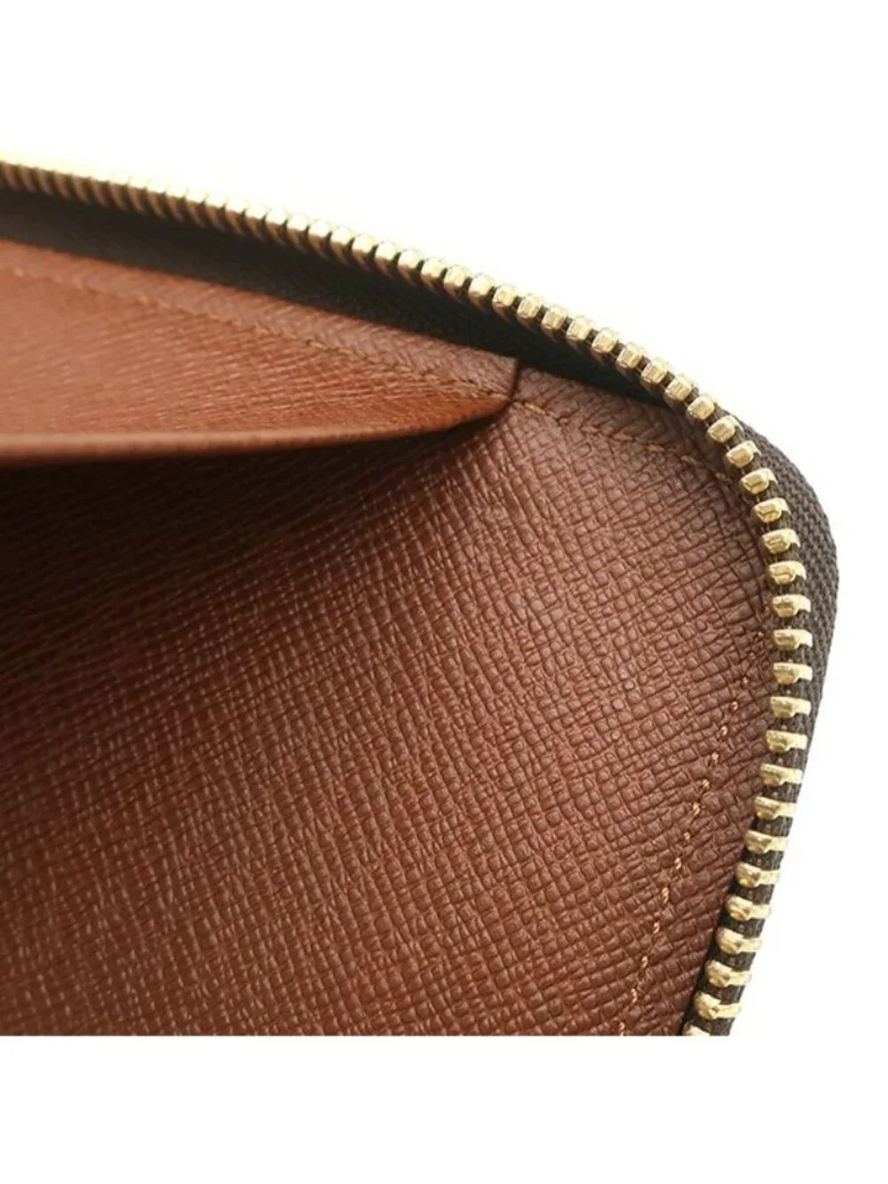 Louis Vuitton Wallet Zippy Organizer Monogram Canvas Gold Brown Zip Around
